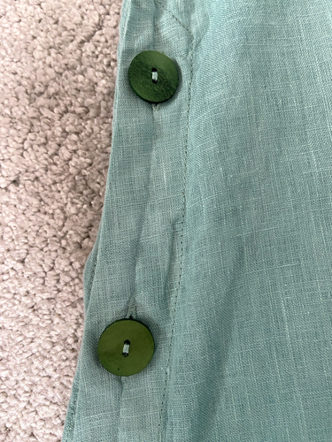 GRIZAS SIZE XL UK 18-20 AQUA WASHED LINEN BUTTON DETAIL MIDI TUNIC DRESS - FLAWS - Picture 12 of 16