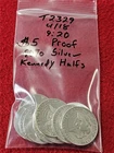 Picker's Delight $5 FV PROOF 90% SILVER MIXED DATE KENNEDY HALF DOLLARS #T2329