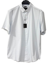 Pronto Uomo Shirt Mens XL Modern Fit Moisture Wicking Button Up Light Blue Top
