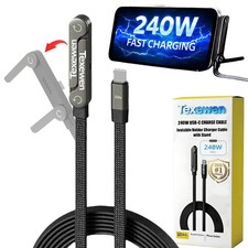 Texewen 240w USB-C Charge Cable Invisible Stand Type C Charger 5 feet, 1PC