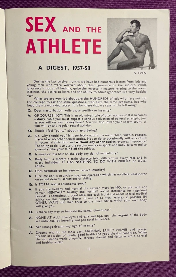 GAY: vtg 1958 Euro digest mag Physique of the Week: MAN-IFIQUE #8 John Paignton - Image 4 of 4