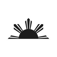 Philippines Half Sun Filipino Flag Vinyl Decal  Die Cut Vinyl Decal