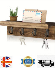 Key Holder Entryway Shelf,nWall Mounted Key Hooks   Organizer Storage Rack Decor