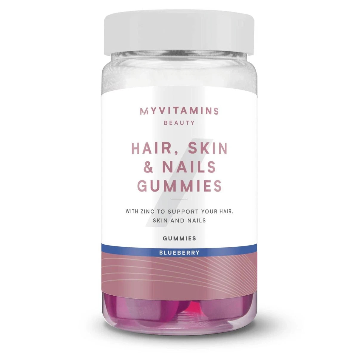 MyVitamins Hair Skin Nails Beauty Supplement Zinc Blueberry 60 Gummies