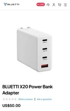 BLUETTI X20 Powerbank-100W GaN Charger- 4 Ports-USB Type C PD Fast Charging