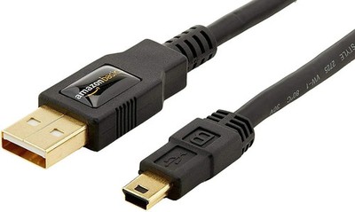Amazon Basics USB 2.0 Cable - A-Male to Mini-B Cord - 6 Feet (1.8 Meters)