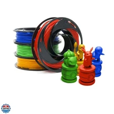 PLA Filament for 3D Printers 1.75mm 200g, 4 Color Pack Multicolor- Blue, Gree...