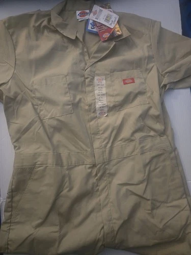 Dickies Coveralls Mens 48 Tall Khaki Brown  Light Weight Short Sleeve NWT - product listing photo