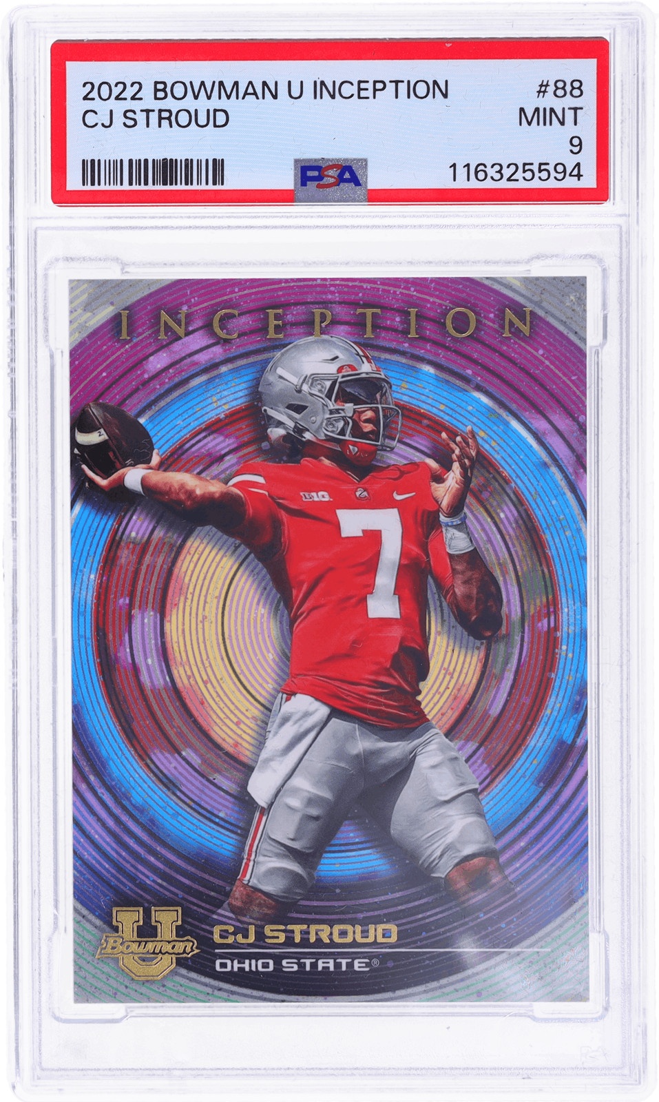 2022 Bowman University Inception CJ Stroud #88 PSA 9