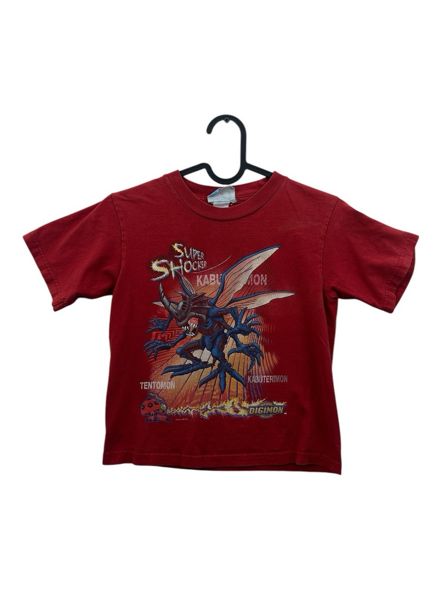 超絶レア デジタルモンスターズ デジモン 2000年製ヴィンテージ Tシャツ Digimon Anime Vintage 2000s Red T-Shirt Boys Youth Size Large 7