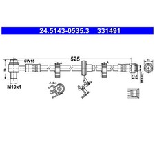 Bremsschlauch vorne links für Mercedes M-Klasse W163 | 24095505