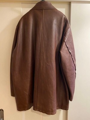 YOKE York cut off leather car coat Leather Car Coat Brown 3 L No 