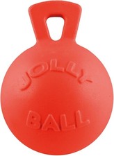 Jolly Pets Tug-n-Toss Heavy Duty Dog Toy Ball with Handle, 4.5 Inches/Small, Or