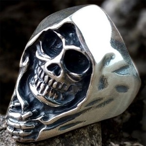 Ring Skull Silver 925 Jewelry Gothic Mask Men's Sterling Satyr Devil Custom Made