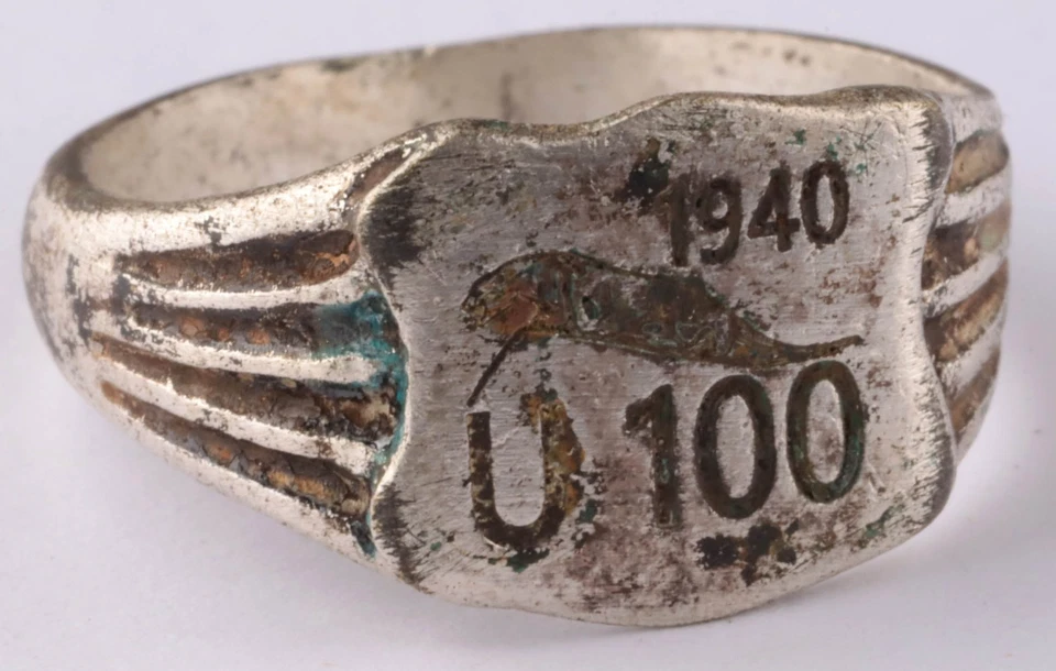 U100 Jaguar 1940 U-barco Segunda Guerra Mundial anillo alemán submarino naval submarino Kriegsmarine Armada Foto 2 de 4