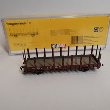 BRAWA HO Gauge Stake Car, R20 DRG 80 617 Rungenwagon, with Case