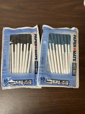 1999 Paper Mate Write Bros The Gillette Co Blue And Black Ball Pens NOS Lot Of 2