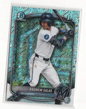 2025 Bowman Chrome Prospect Andrew Salas 1st Shimmer Miami Marlins BCP-156