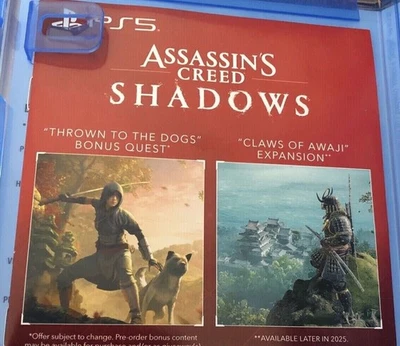 Assassin's Creed Shadows Pre Order Bonus DLC PS5 PlayStation 5 EuropeAustraliaNZ - Image 1 of 3