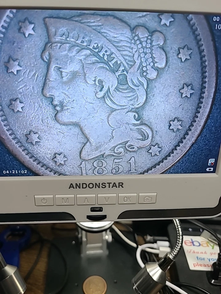 1851 1 Cent US Coin Braided Hair - Image 2 of 4