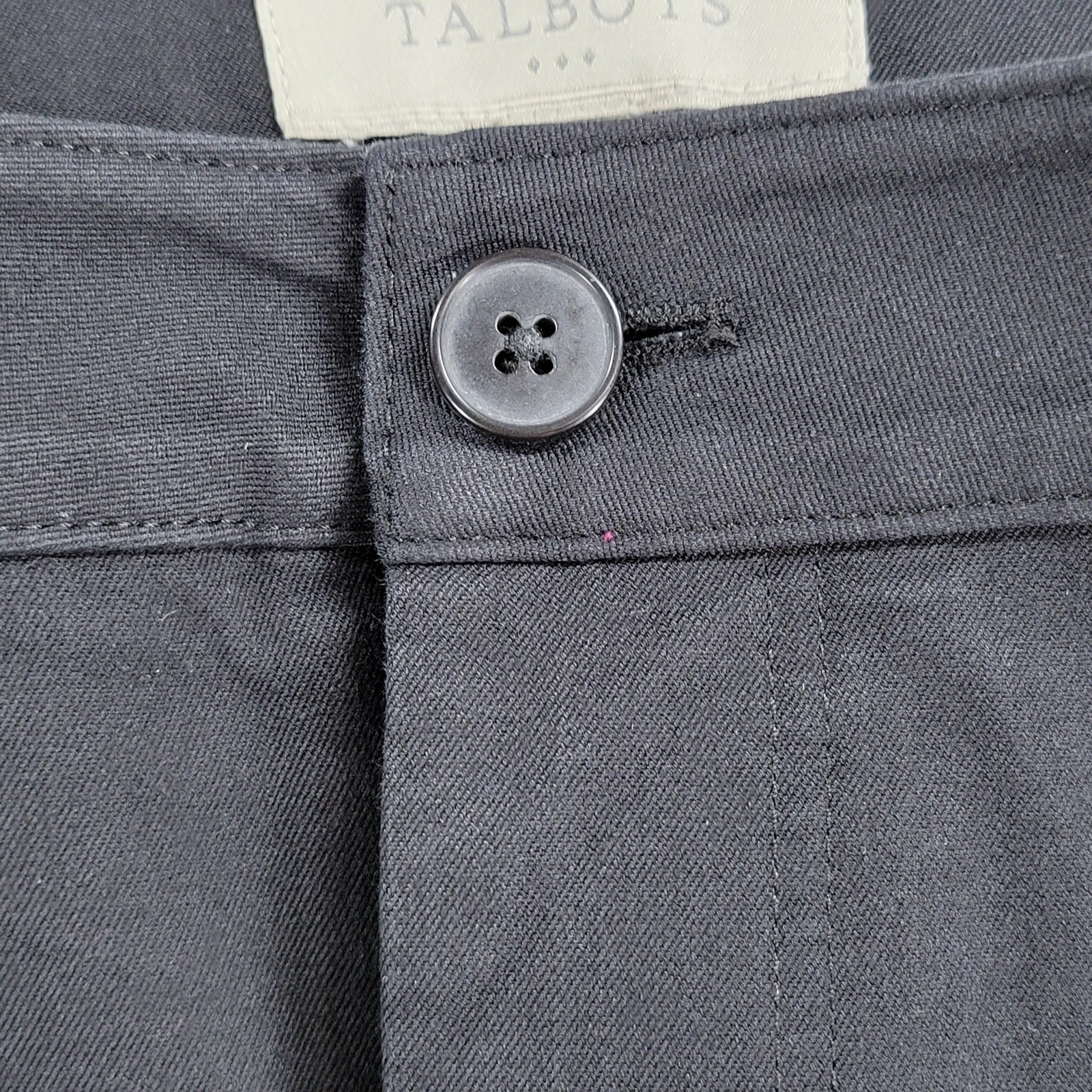 TALBOTS Pants 12 Black Solid Plain Straight Leg S… - image 4