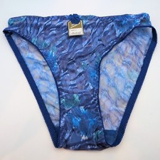 VTG NWT 90s Sheer High Rise Lace Blue Panties Underwear Small Eva Cervantes