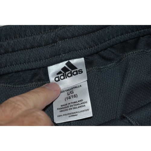 Adidas Gym Pants Joggers Kids Boys Size Large Youth Gray With Pockets - Picture 6 of 7