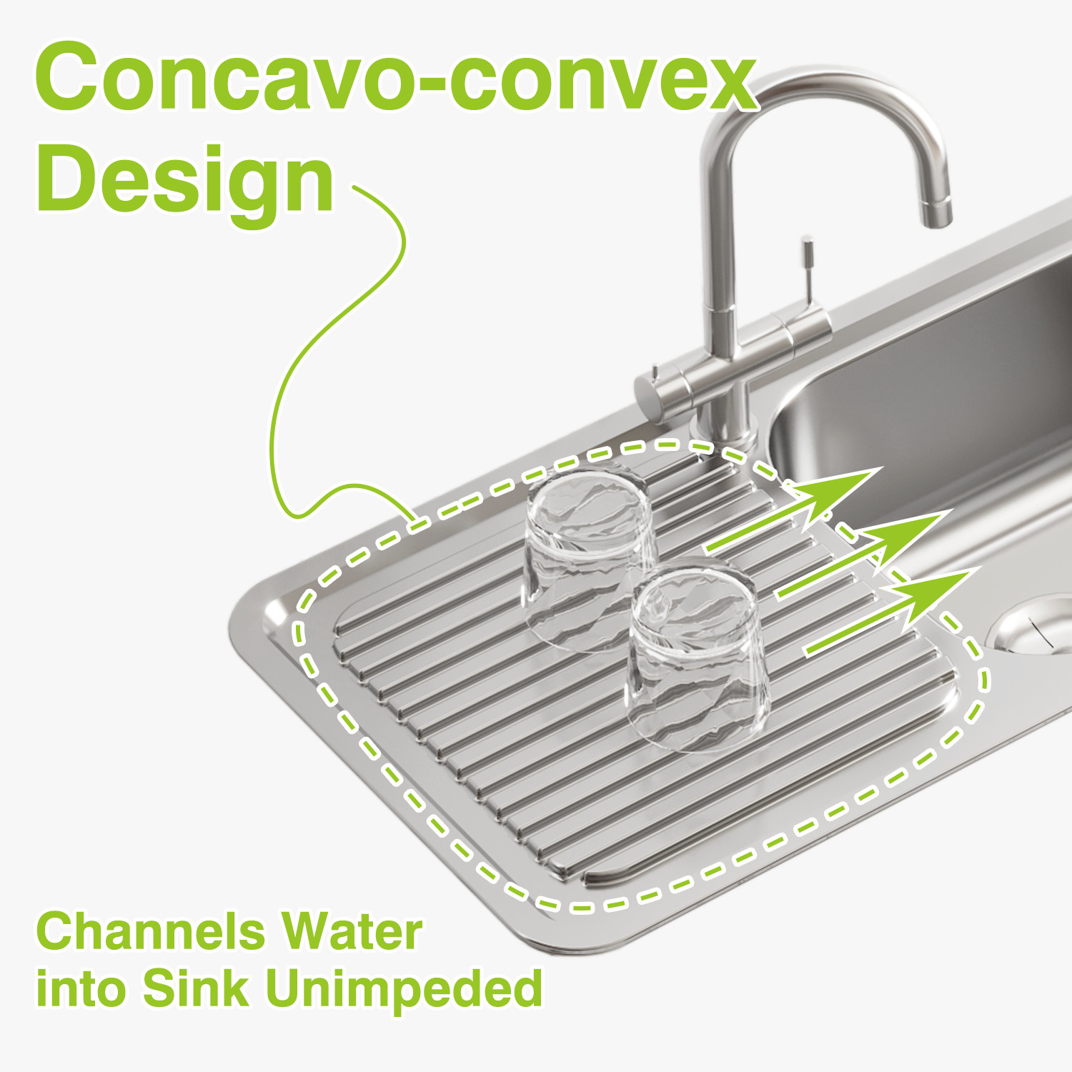 Naiture 38" Drop-In Stainless Steel Kitchen Sink, Single Bowl with Drainboard