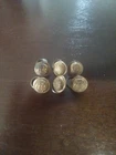 6 Vintage G.A.R. CUFF BUTTONS BRASS METAL 1/2 INCH W/ Attachment