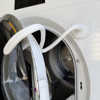 Front Load Washer Door Prop and Holder   Magnetic Stopper Round, White