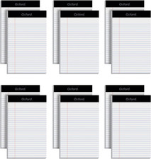 5 x 8 Legal Pads, 12 Pack Narrow Ruled, White Paper, 50 Sheets Per 50 Sheets New