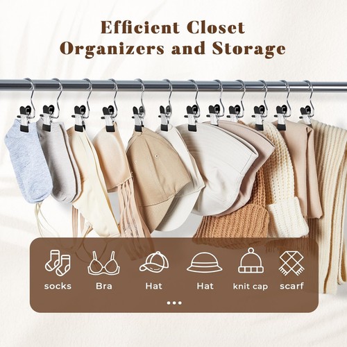 Legging Organizer for Closet, Metal Yoga Pants Hangers 10 Pack Hanging Clips ... - Picture 8 of 9