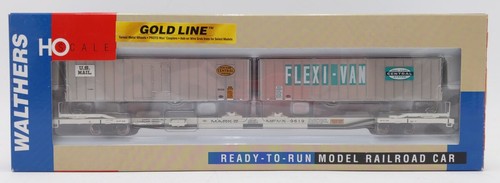 Walthers 932-41063 MDT Mark IV Flexi-Van Flachwagen mit zwei Anhängern #9619 LN/Box | Zustand: Used
