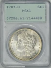1903-O  PCGS  MS61  MORGAN DOLLAR  *  1st Generation Rattler Holder * #2144488