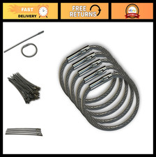5.5" Clear Nylon Coated Locking Wire Rings, Heavy Duty Cable Key Ring Loop, 100