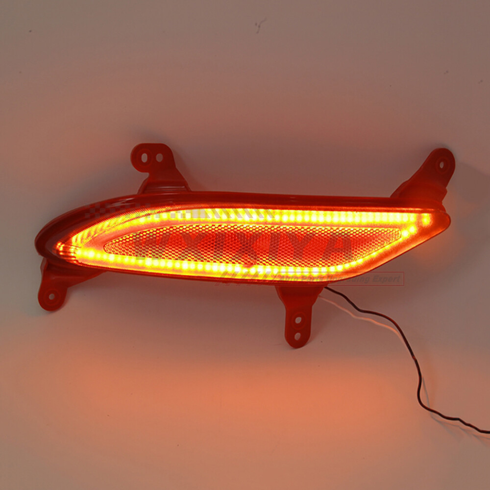 Pair LED Rear Bumper Reflector Light Fog Lamp for Hyundai Santa Fe