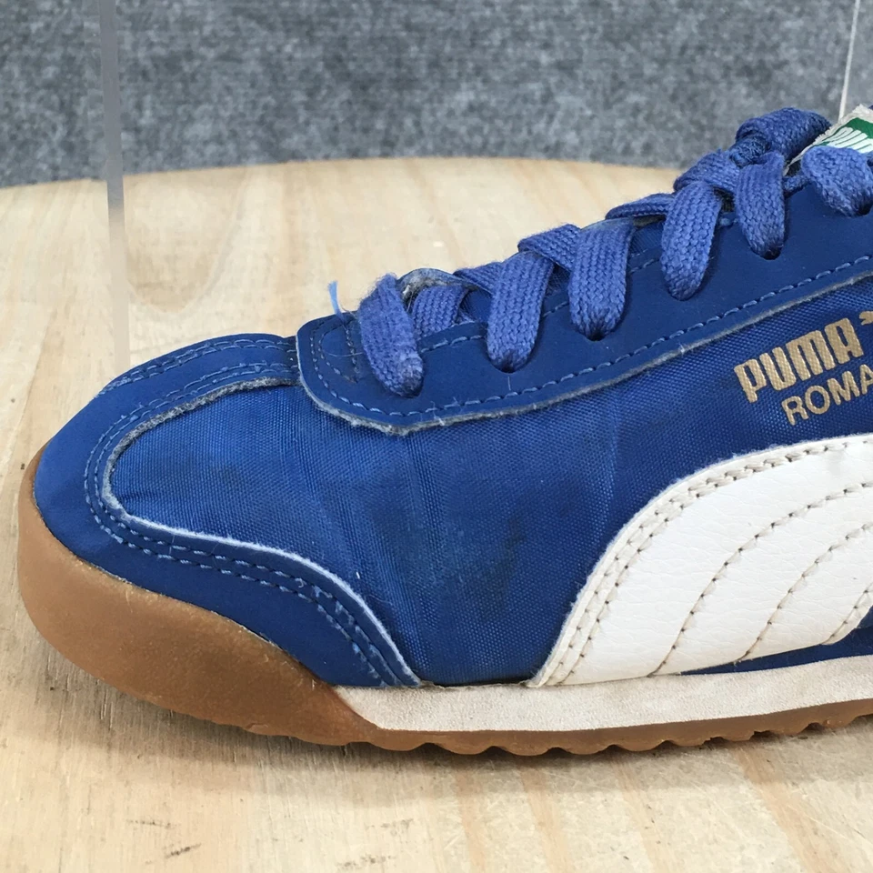 PUMA Shoes Kids 1C Boys Roma 68 OG Athletic Low Sneakers 362795-23 Blue Fabric - Image 4 of 4