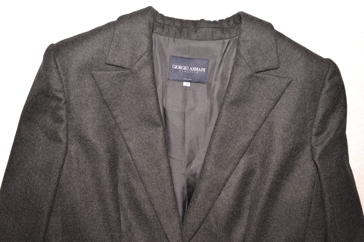 GIORGIO ARMANI BORGO 21 Cashmere & Silk Jacket Blazer & Skirt Grey