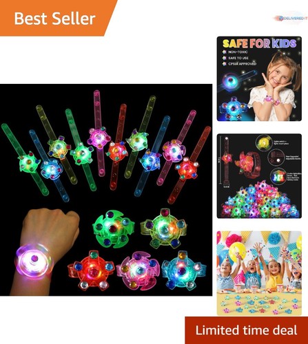 24 Pack LED Light Up Bracelets Glow in Dark Party Favors for Kids Goodie Bags