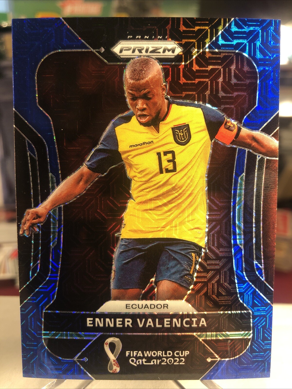 2022 Panini FIFA World Cup Qatar Enner Valencia RARE Blue Mojo Prizm SSP /75