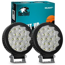Nilight Led Light Pods 2PCS 4Inch 19LED Flood Beam Round Driving Work Lights