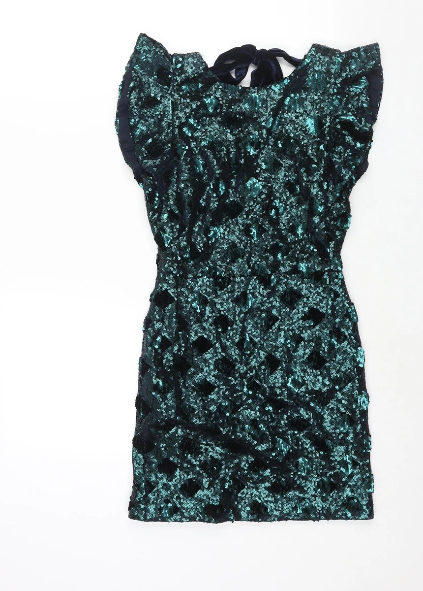 zara green sequin mini dress Zara Women's Sequin Mini Dress NWT | M UK10-12 main image 1