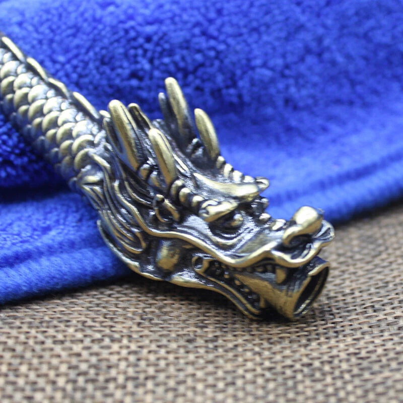 Porta-cigarro vintage bronze tubo filtro dragão coleção suporte para cigarro - Imagem 4 de 4