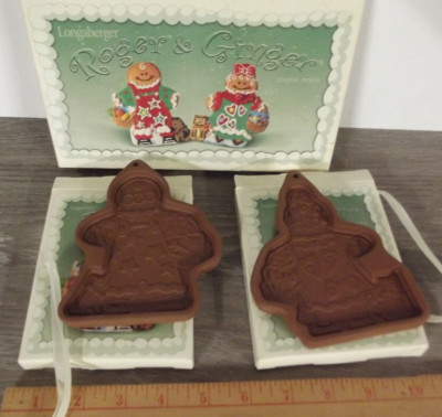 Unused Longaberger Roger & Ginger Cookie / Candy Molds 2000 Gingerbread Man/Lady