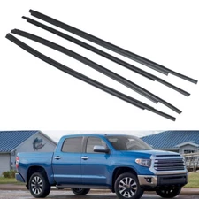 4Pcs Car Weatherstrip Door Window Belt Moldings For 2007-2018 Tundra Crew Max