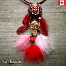 ethnic jewelry tribal pendant necklace regional indian shaman hand health amulet