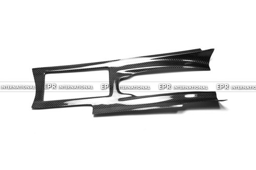 Cubierta de palo de consola central interior de fibra de carbono brillante para Nissan R35 GTR LHD - Imagen 2 de 7