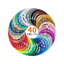 40 Colors PLA 3D Pen Filament Refills Compatible with SCRIB3D MYNT3D PIKA3D 3...