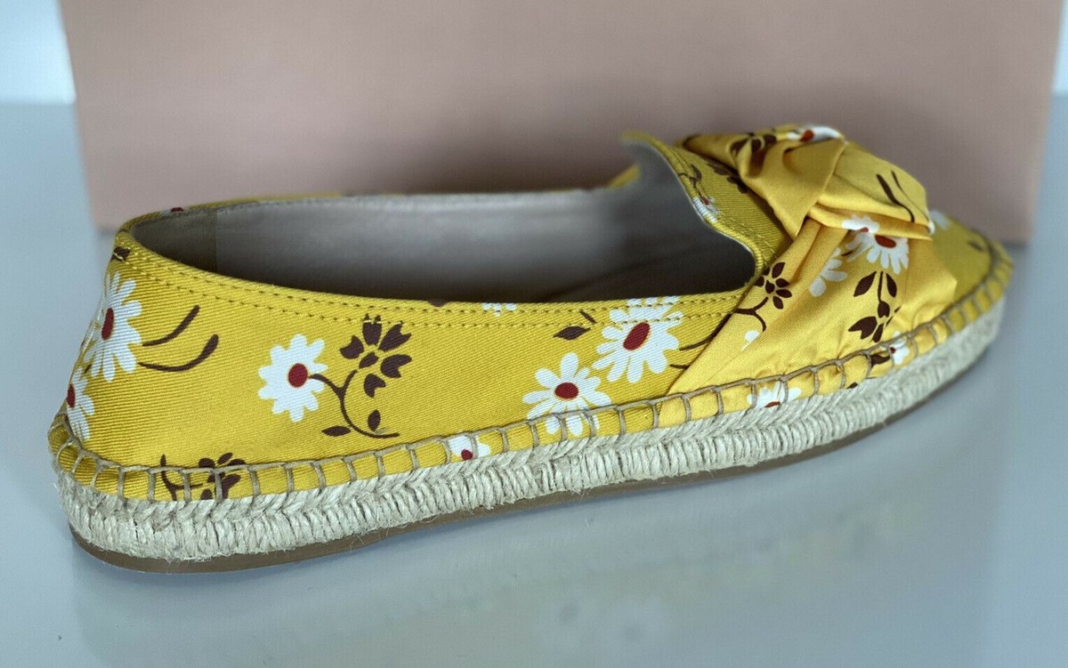 MIU MIU★素敵!Women's Yellow Flower Espadrille Shoes MIU MIU Women's Yellow Flower Espadrille Sandal 9 US 5S037D