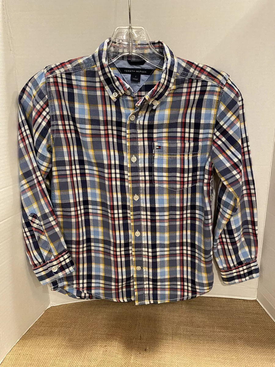 Autor Permanentemente Centrar tommy hilfiger Boys Size 7 Plaid Button Up Shirt With Front Pocket Super  Nice! | eBay